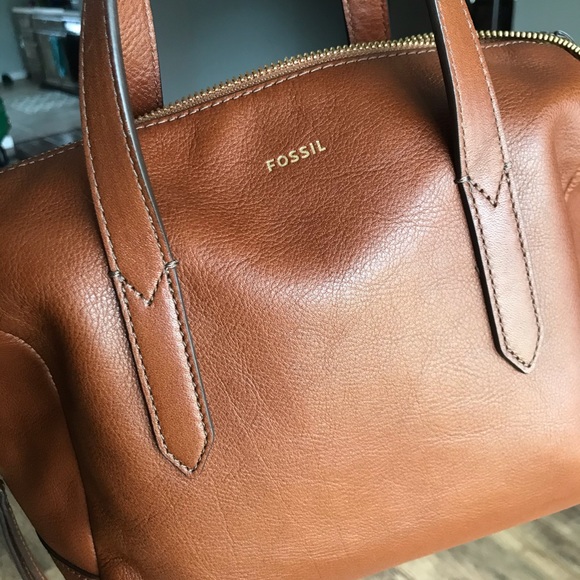 Fossil Handbags - Brown Fossil Sydney Cross Body Satchel Bag